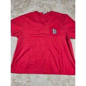 St Louis Cardinals Scrub Top MLB V-Neck Men's 2XL Red by Concepts Sport‎